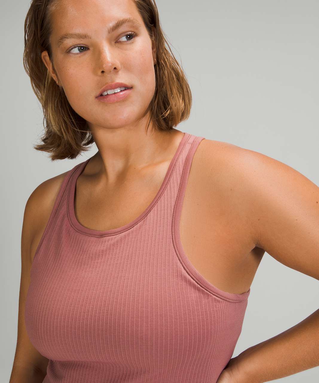 Lululemon Ebb To Street Racerback Crop Tank Top - Pink Lychee