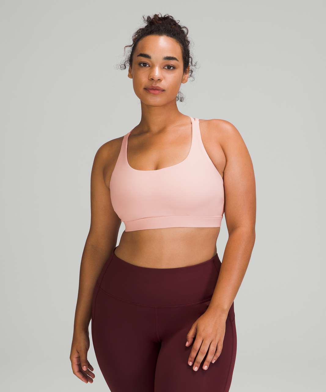 Lululemon Air Support Bra *Ultralu Smooth Size 38DD Pink Mist White Opal  01035