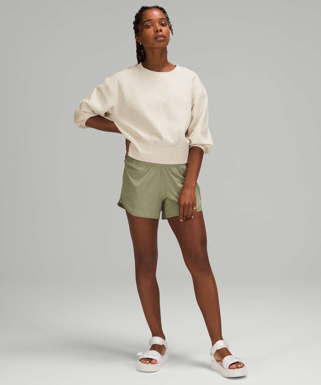 Lululemon Textured Crewneck Pullover - White Opal