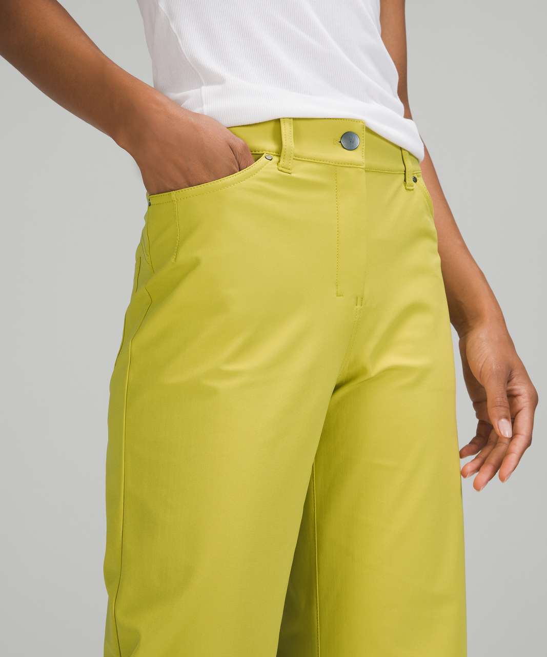 Lululemon City Sleek 5 Pocket Wide-Leg High Rise 7/8 Length Pant - Yellow Pear