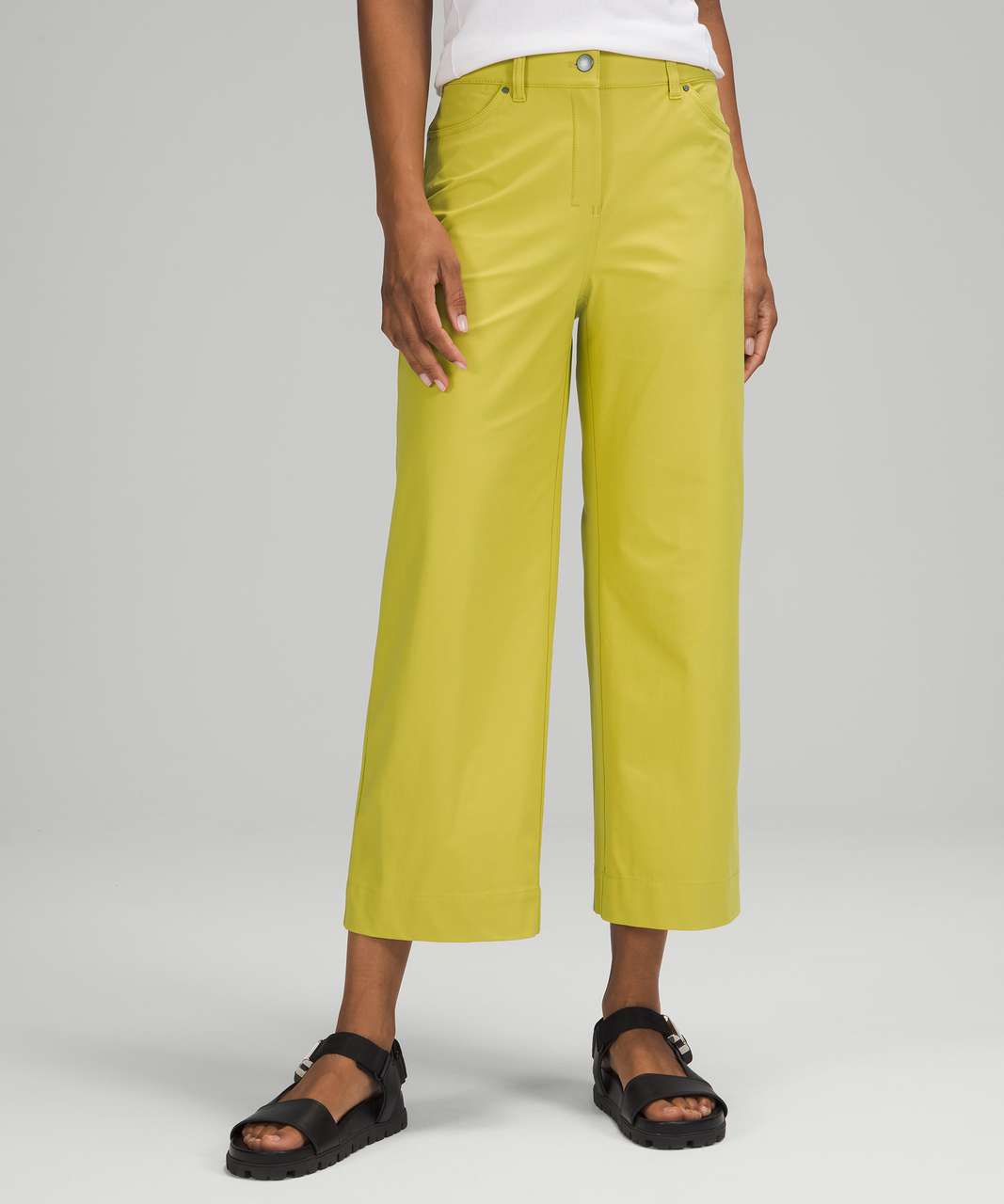 Lululemon City Sleek 5 Pocket Wide-Leg High Rise 7/8 Length Pant - Yellow Pear