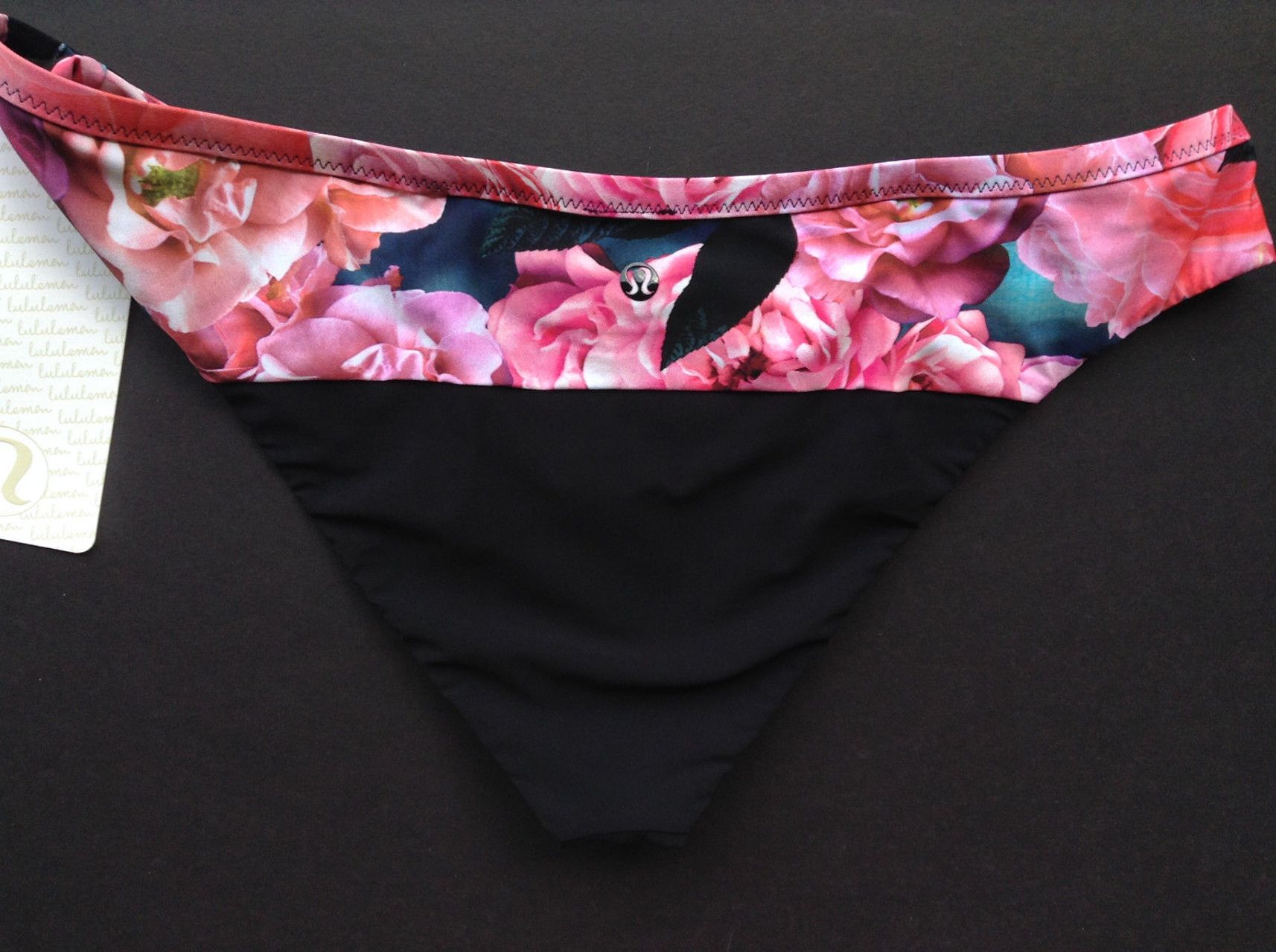 Lululemon Coastal Om Bikini Bottom - Secret Garden / Black - lulu fanatics