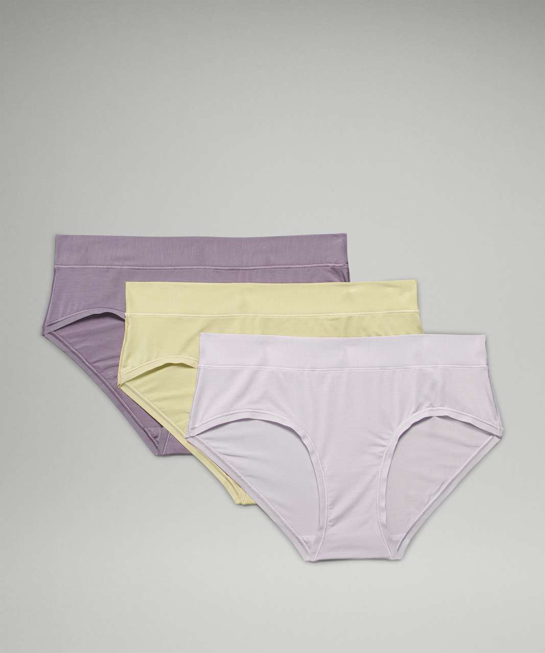 Lululemon UnderEase Mid Rise Hipster Underwear 3 Pack - Chrome / Dusky Lavender / Dew Green