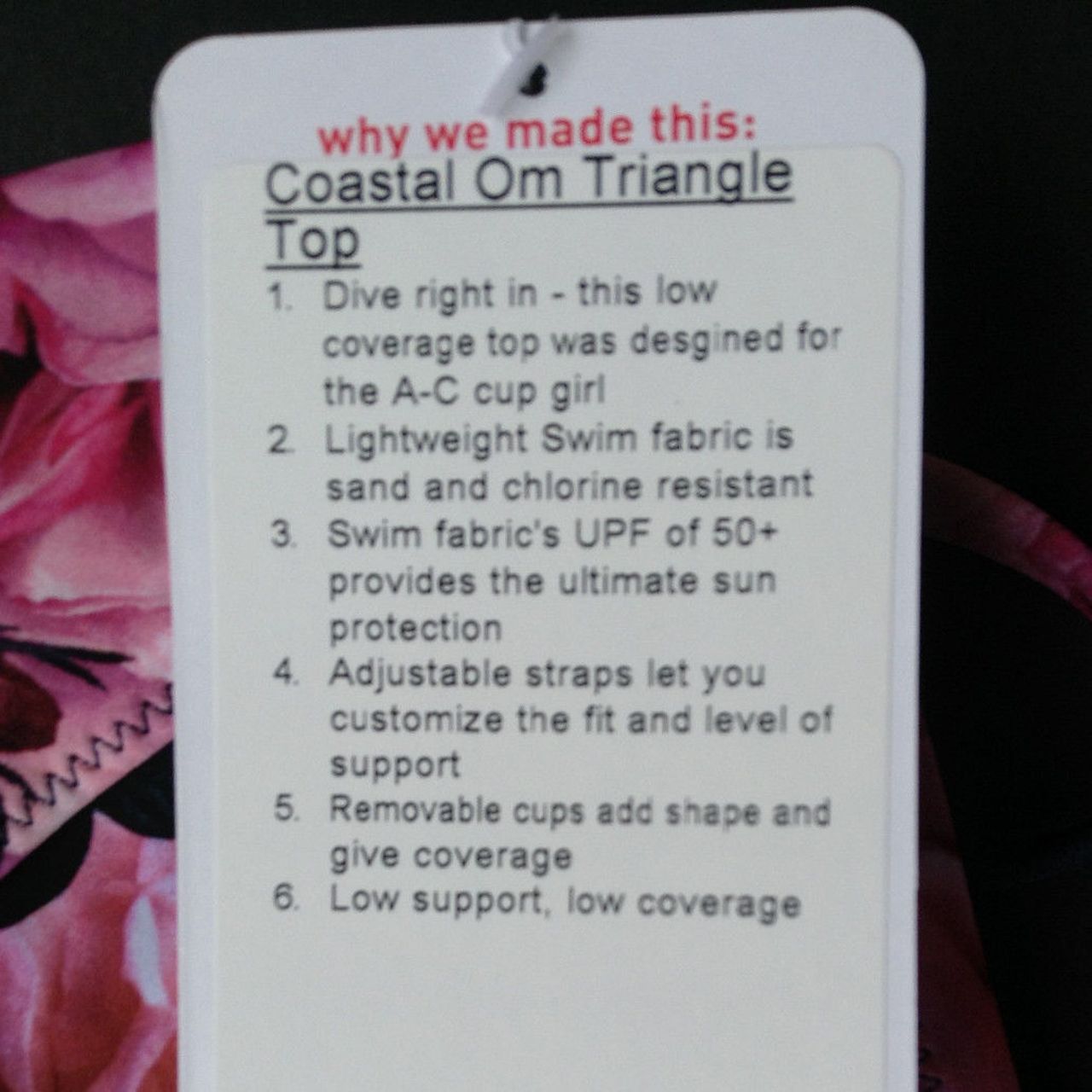 Lululemon Coastal Om Triangle Top - Secret Garden / Black