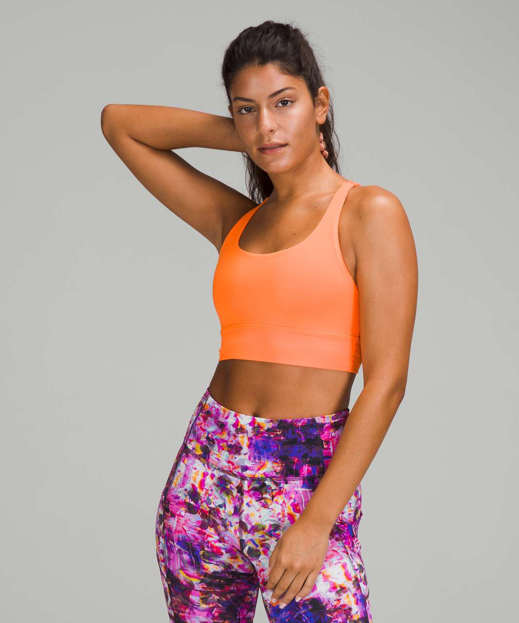 Lululemon SeaWheeze Energy Bra Longline *Medium Support, B-D Cups - Orange  Soda - lulu fanatics