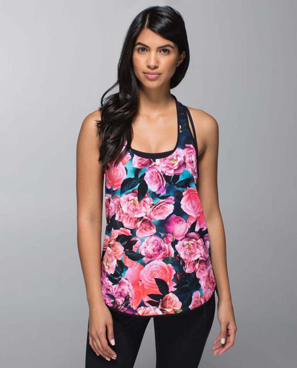 Lululemon Coastal Tank - Secret Garden / Black