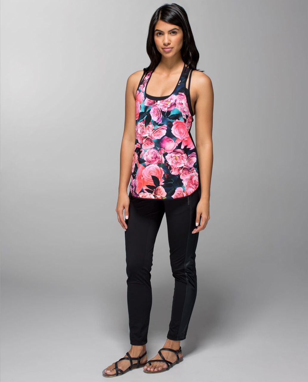 Lululemon Coastal Tank - Secret Garden / Black - lulu fanatics