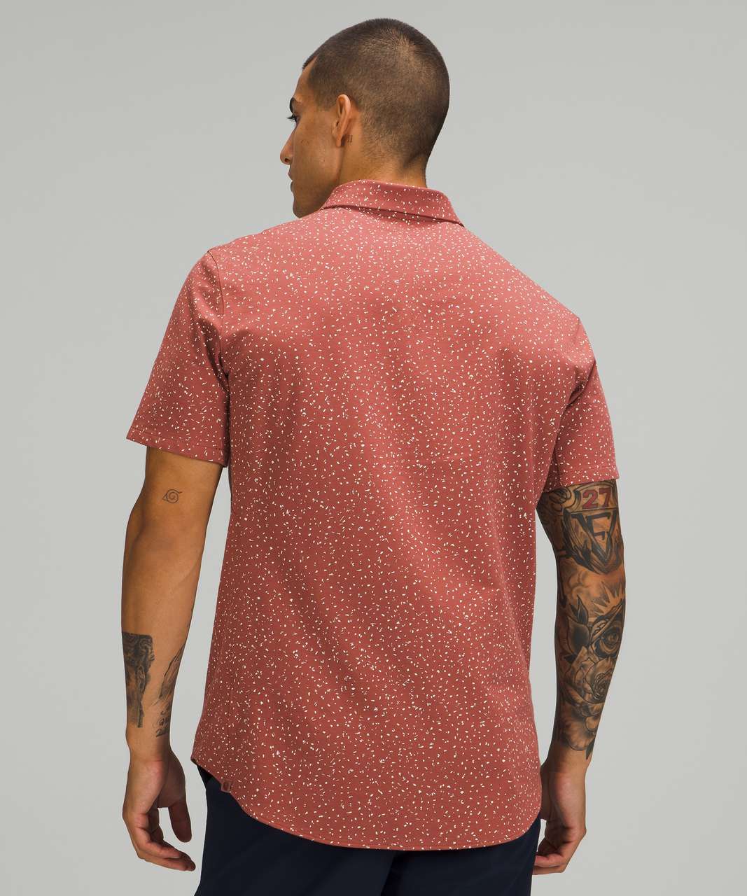 Lululemon Commission Short Sleeve Shirt - Submerge Dot Inverse Rustic Clay White Opal