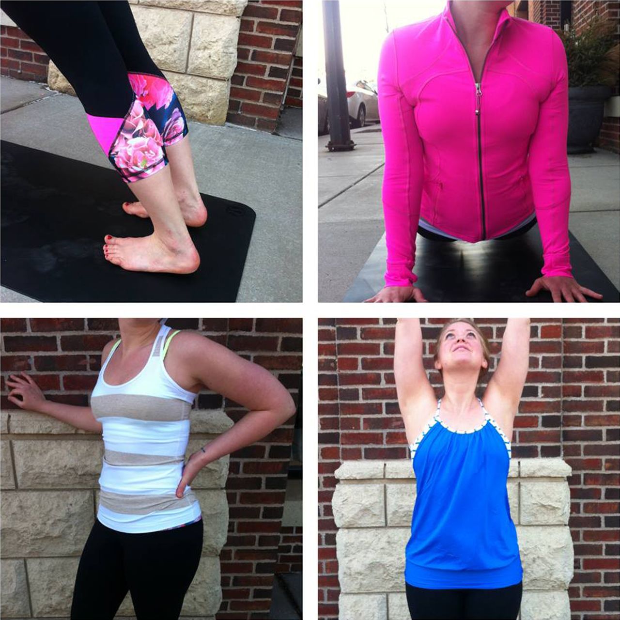 Lululemon Embody Crop *Full-On Luon - Black / Secret Garden / Pow Pink Light