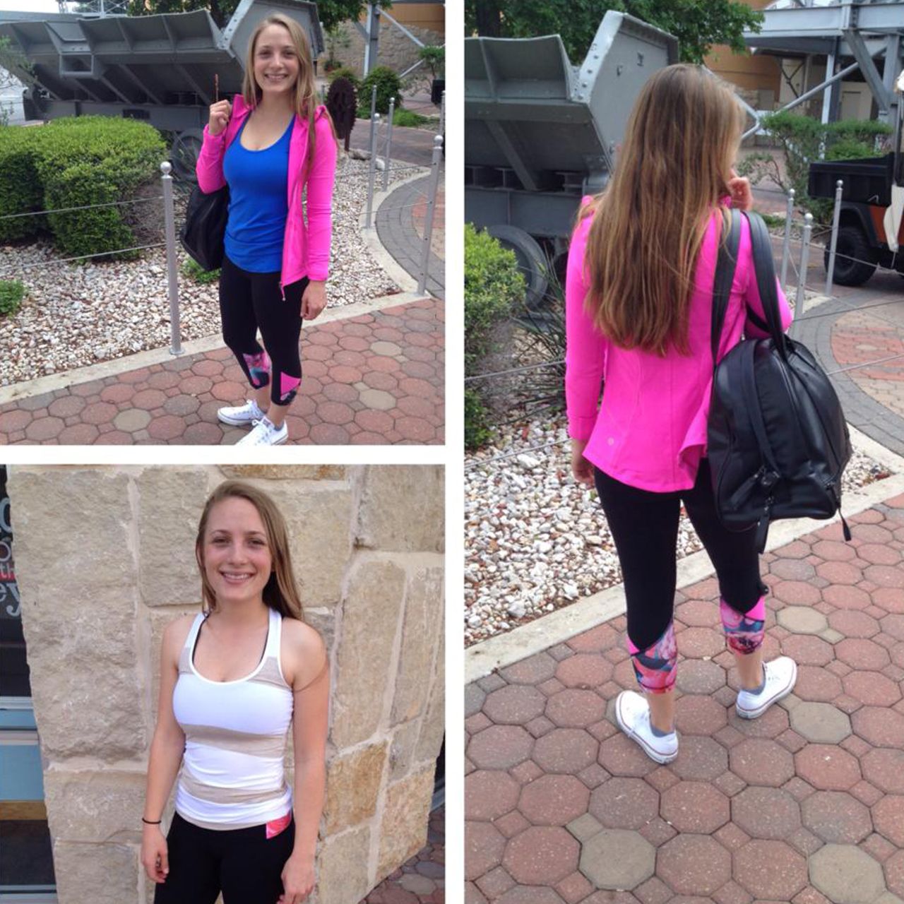 Lululemon Embody Crop *Full-On Luon - Black / Secret Garden / Pow Pink Light