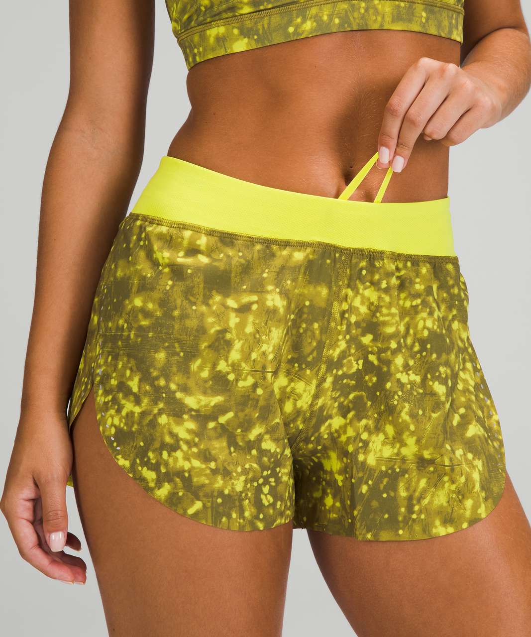 Lululemon SeaWheeze Find Your Pace Lined High-Rise Short 3" - Last Sparks Yellow Serpentine Multi / Yellow Serpentine