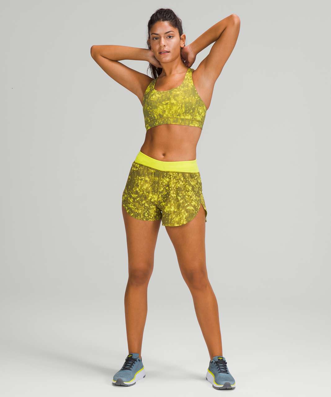 Lululemon SeaWheeze Find Your Pace Lined High-Rise Short 3" - Last Sparks Yellow Serpentine Multi / Yellow Serpentine