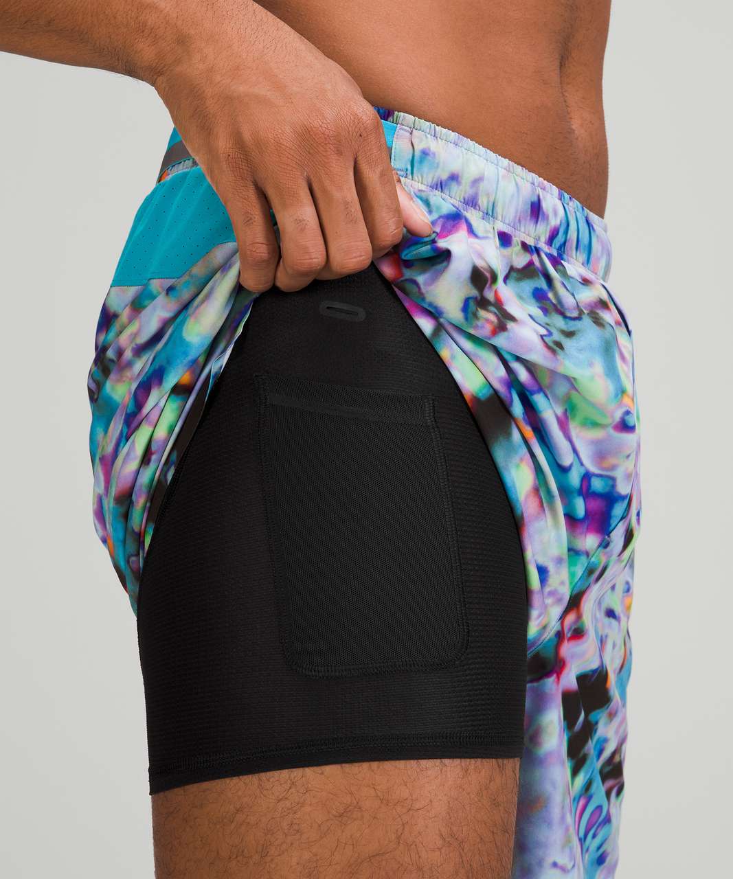 Lululemon Men's Surge Short 6 Lined (Bleached Herringbone Multi, Large) :  : Fashion