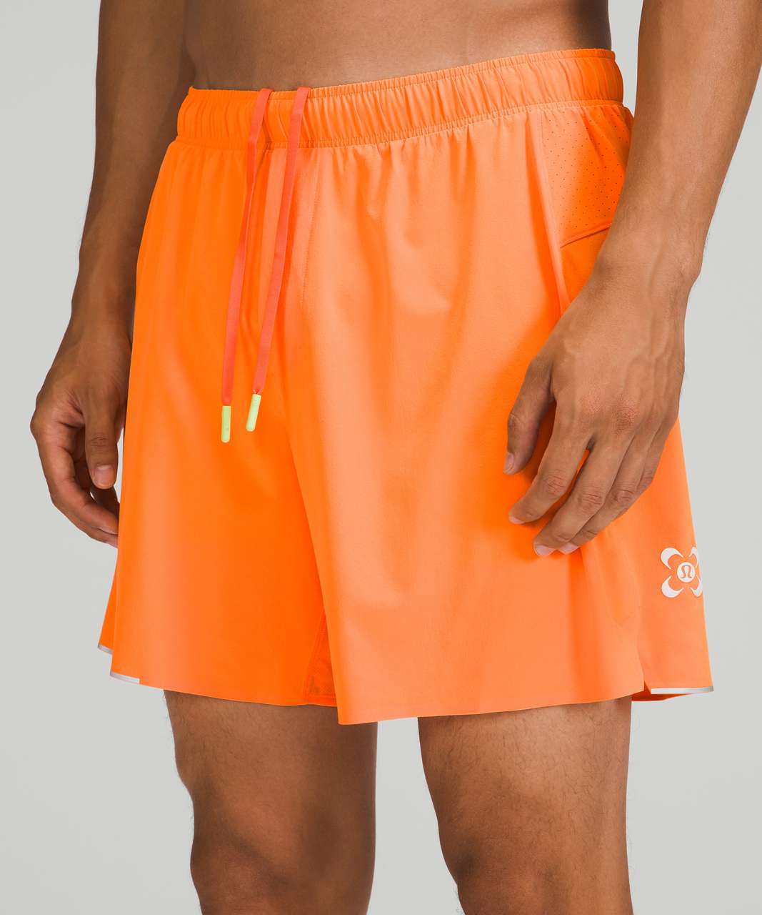 Lululemon SeaWheeze Surge Lined Short 6" - Orange Soda