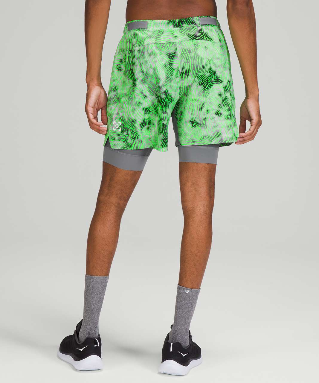 Lululemon SeaWheeze Surge Lined Short 6" *Reflective Print - Euphoria Grey Multi After Dusk Reflective Green Multi