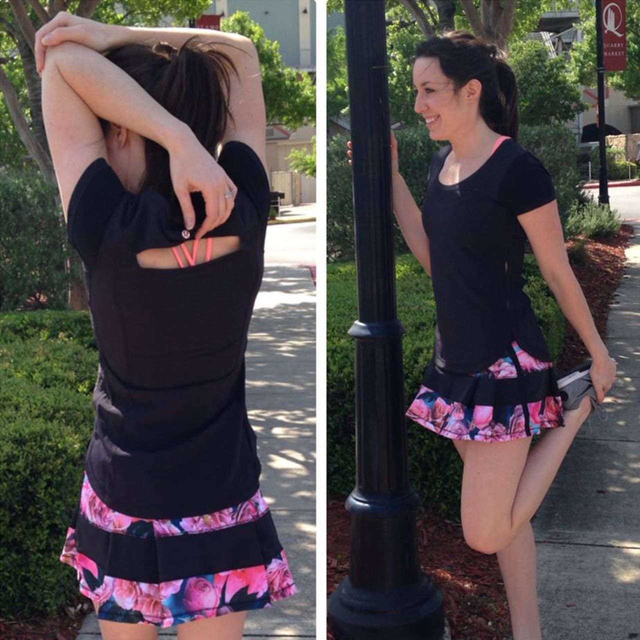 Lululemon Pace Rival Skirt (Regular) *4-way Stretch - Secret Garden / Black