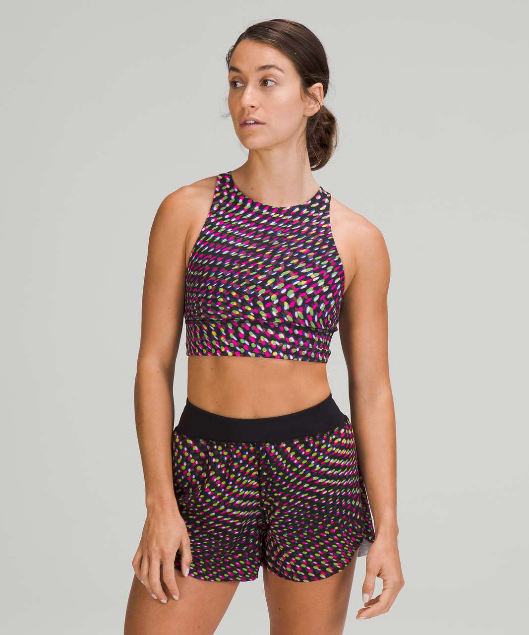 Lululemon SeaWheeze Energy Bra High-Neck Longline *Medium Support, B-D Cups - To The Beat Raspberry Multi