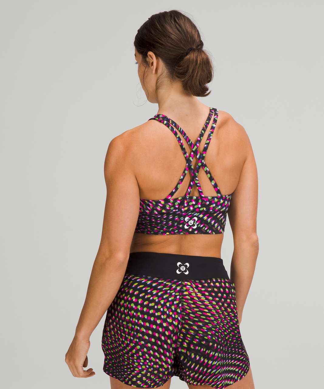 Lululemon SeaWheeze Energy Bra High-Neck Longline *Medium Support, B-D Cups - To The Beat Raspberry Multi