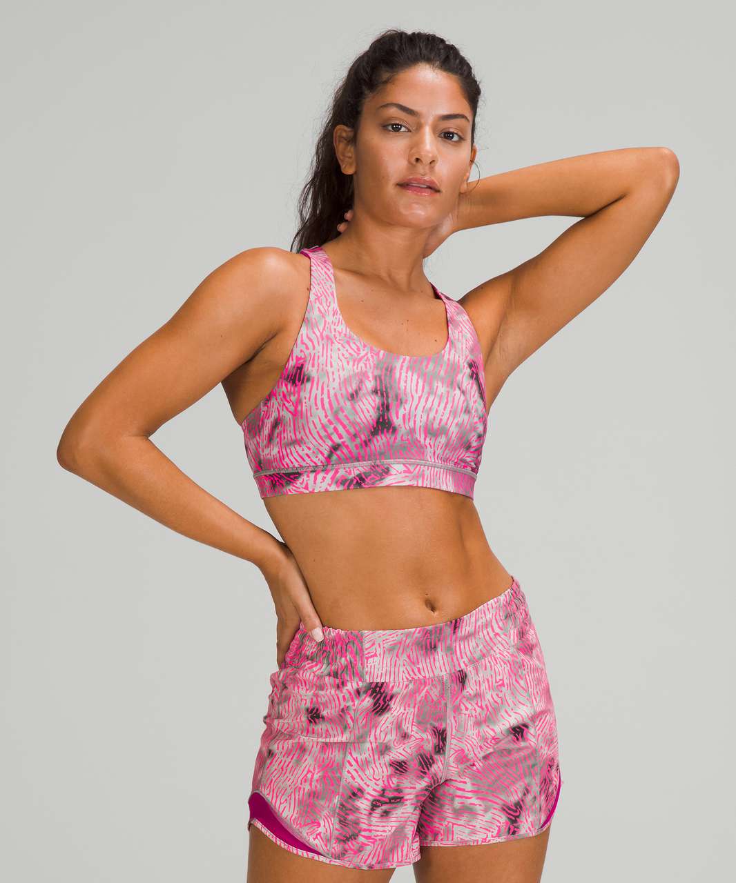 Lululemon SeaWheeze Invigorate Bra *Medium Support, B/C Cups - Euphoria Fluro Pink Multi / Highlight Purple