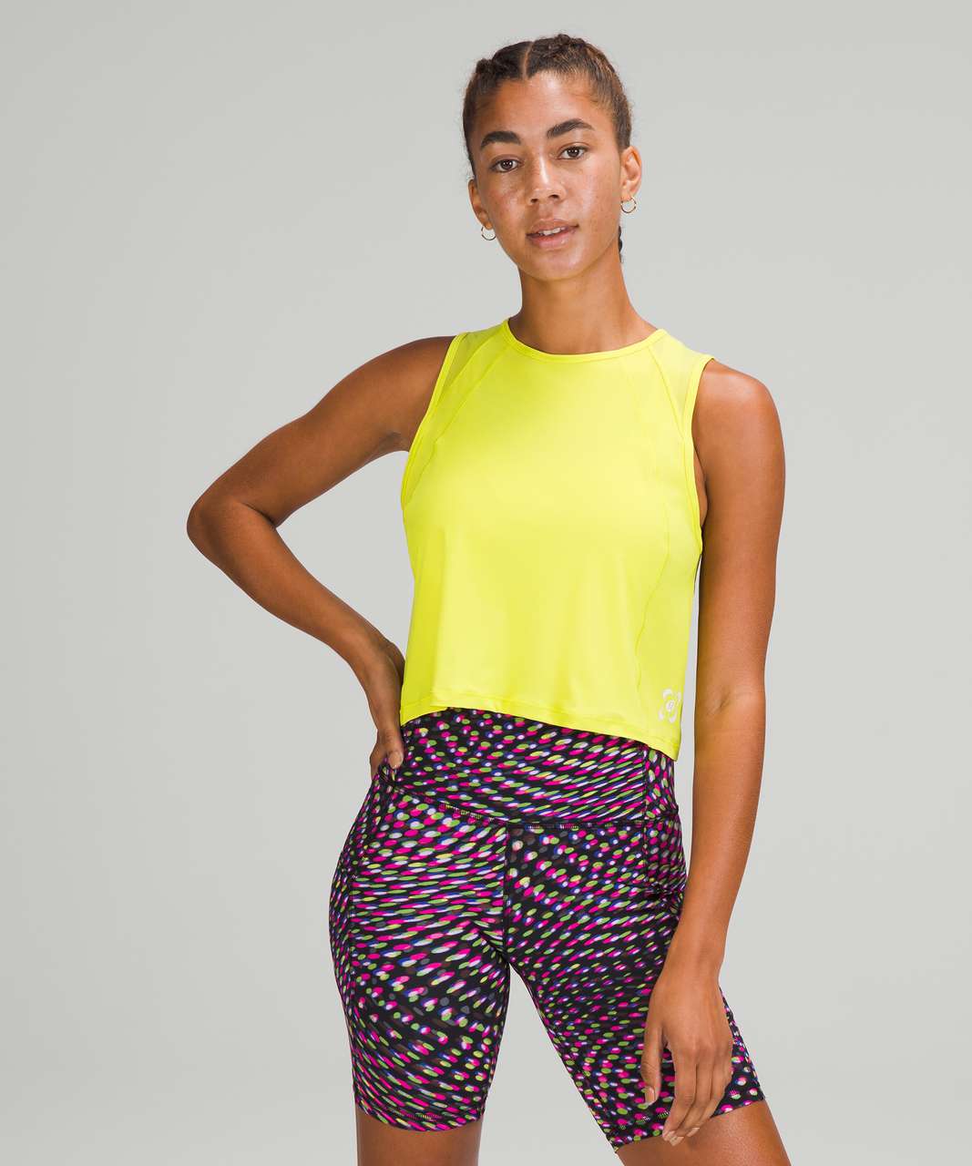 Lululemon SeaWheeze Sculpt Cropped Tank Top - Yellow Serpentine