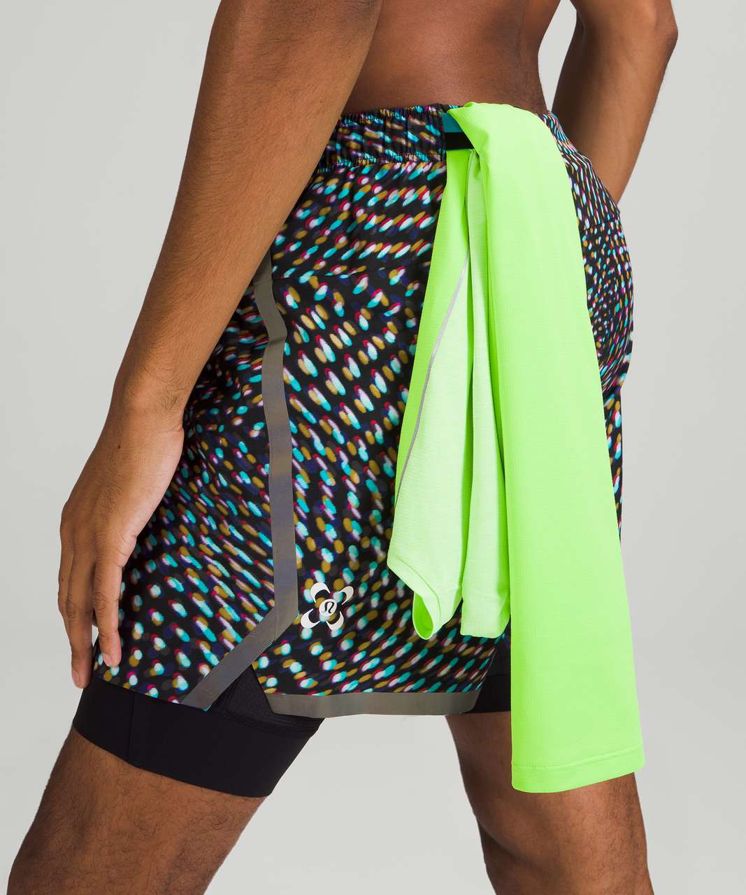 Lululemon SeaWheeze Surge Lined Short 6" *Bold Lines - To The Beat Cyan Multi