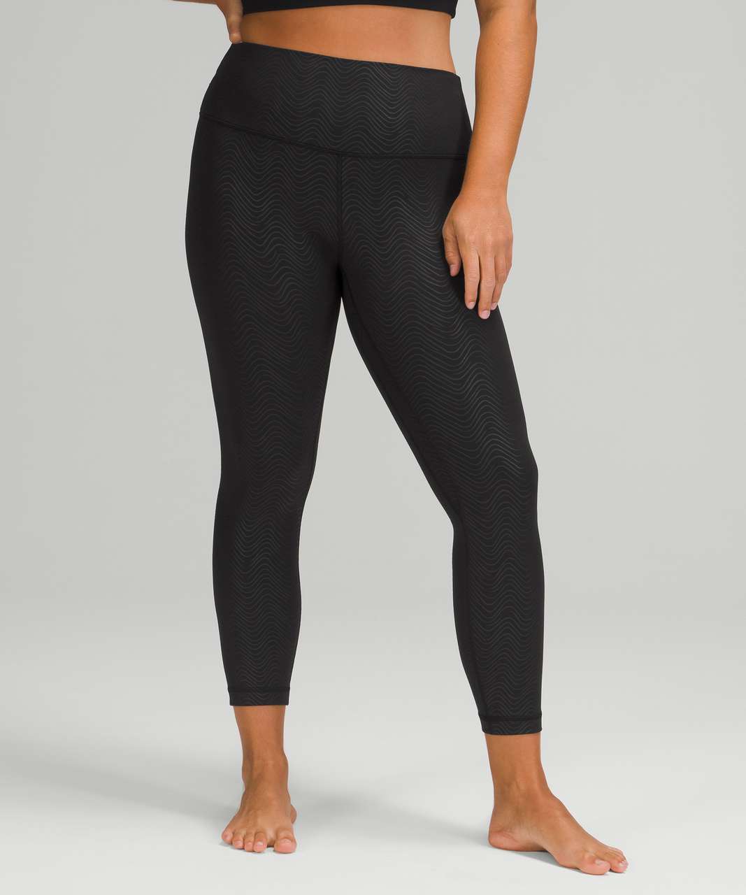 NWT Lululemon Align High-Rise HR 25 Aqueous Emboss Black Size 6 Nulu  Leggings 