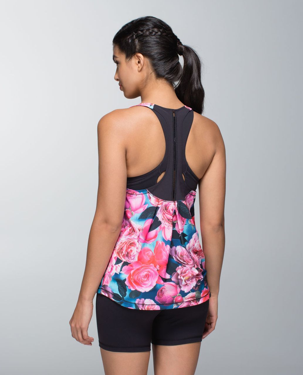 Lululemon Lightened Up Singlet - Secret Garden / Black