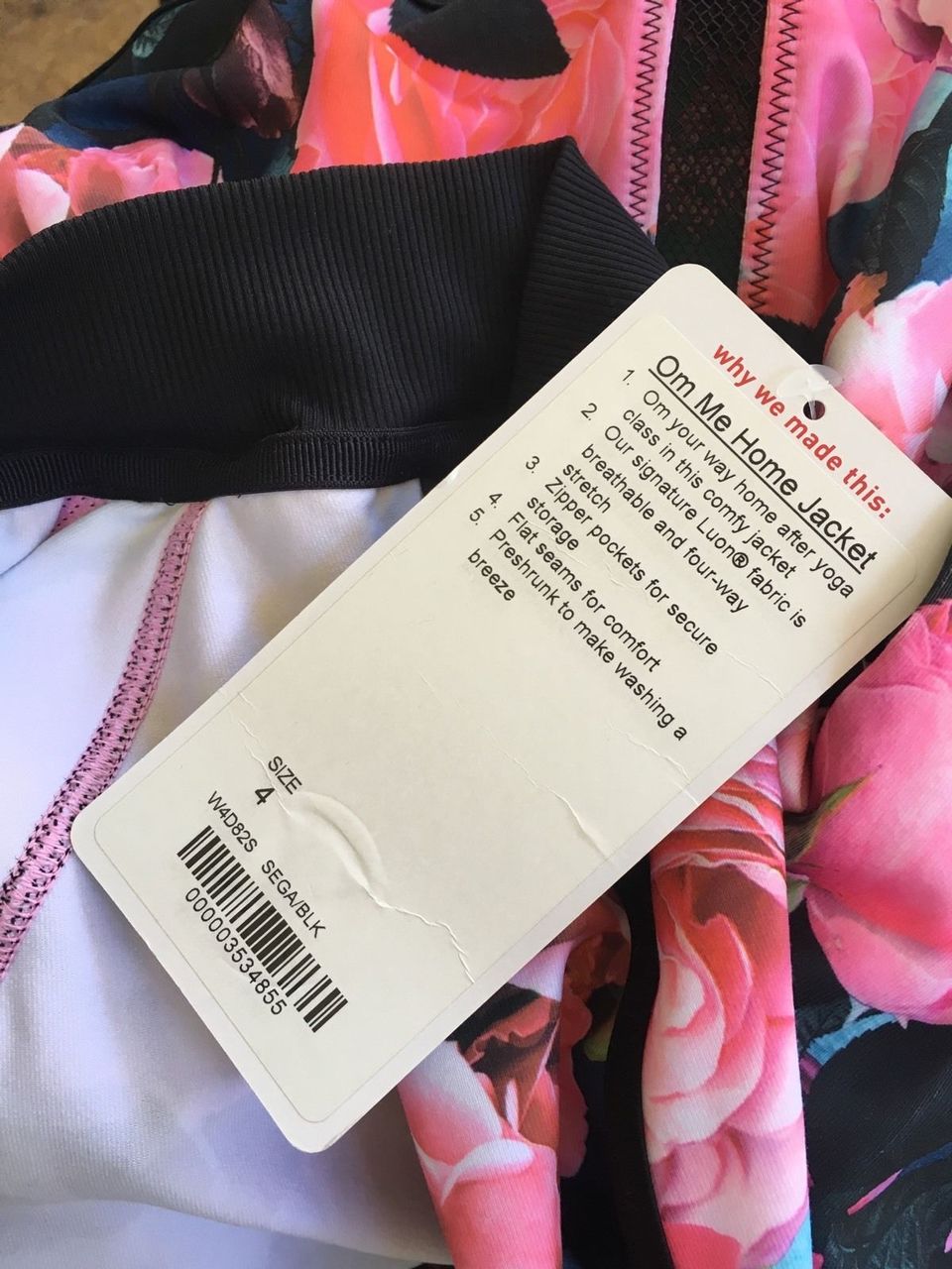 Lululemon Om Me Home Jacket - Secret Garden / Black