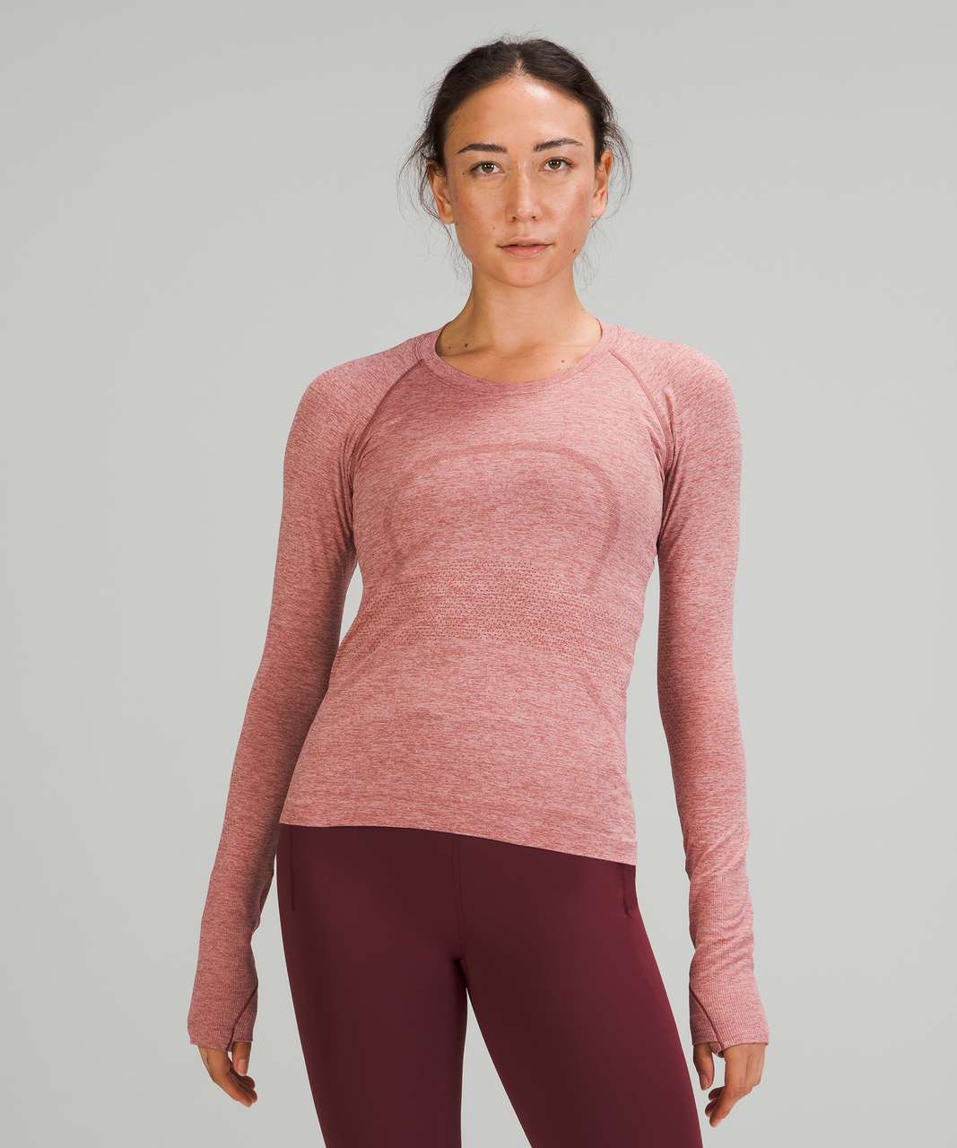 Lululemon New Year Swiftly Tech Long Sleeve Shirt 2.0 *Race Length - Rabbit  All Over Print Ripened Raspberry / Red Merlot - lulu fanatics