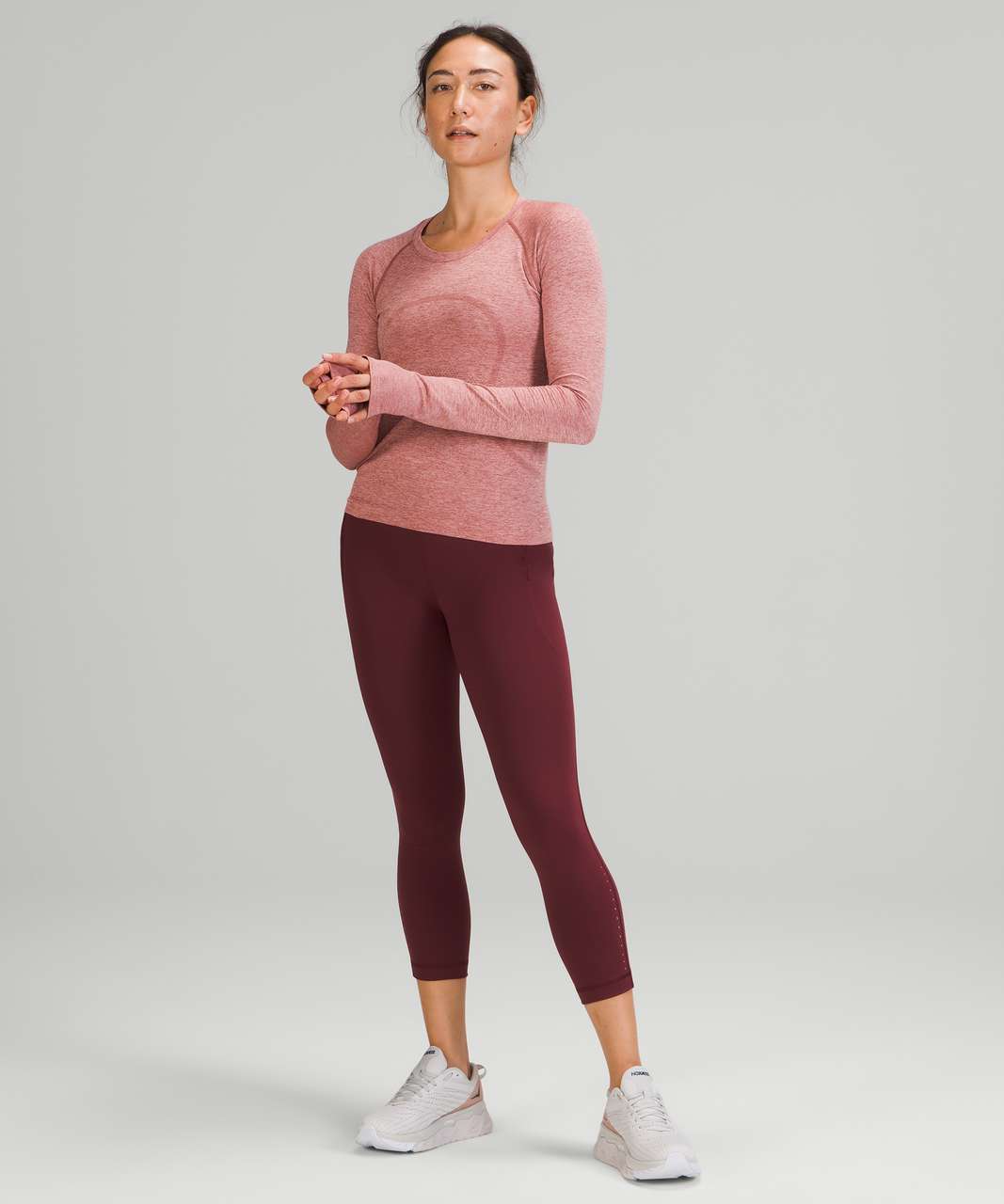 Lululemon Swiftly Tech Long Sleeve Shirt 2.0 *Race Length - Spiced Chai / Pink Rosebud