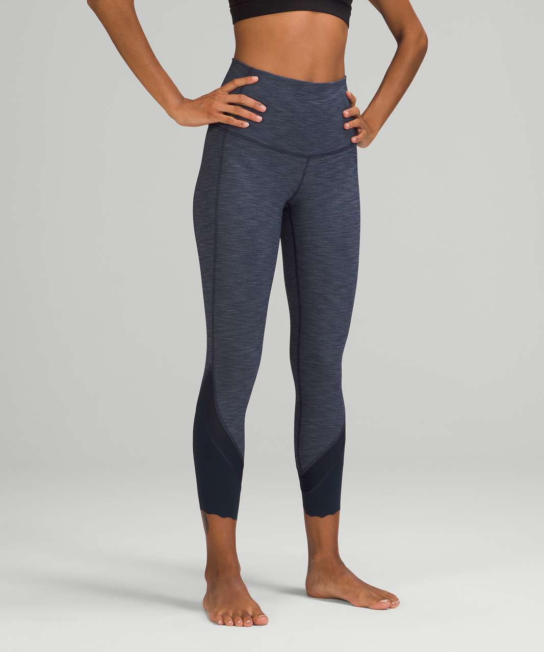 Lululemon Wunder Under Scalloped Hem High-Rise Crop 23 - Capture Blue -  lulu fanatics