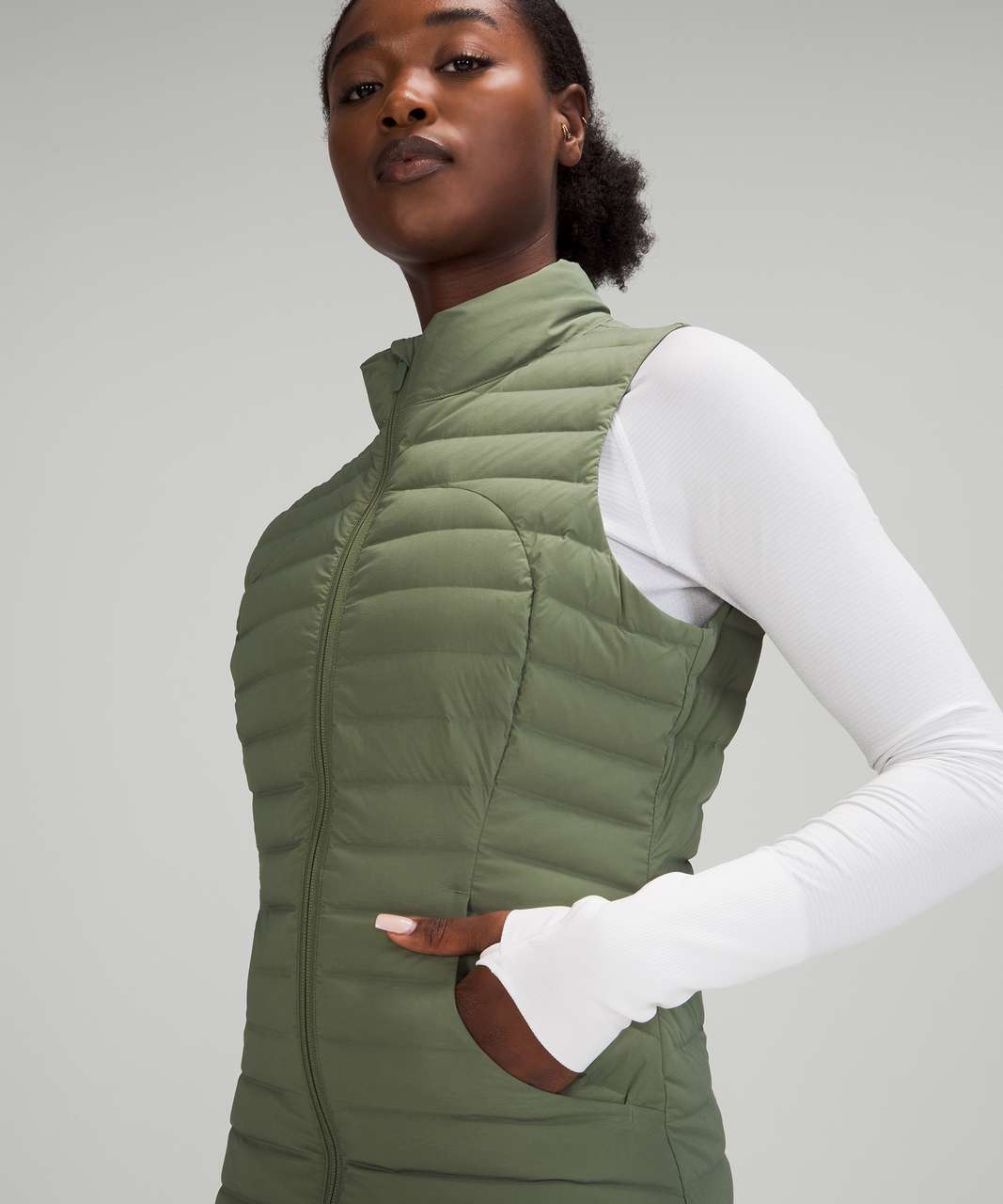 Lululemon Pack It Down Vest - Green Twill