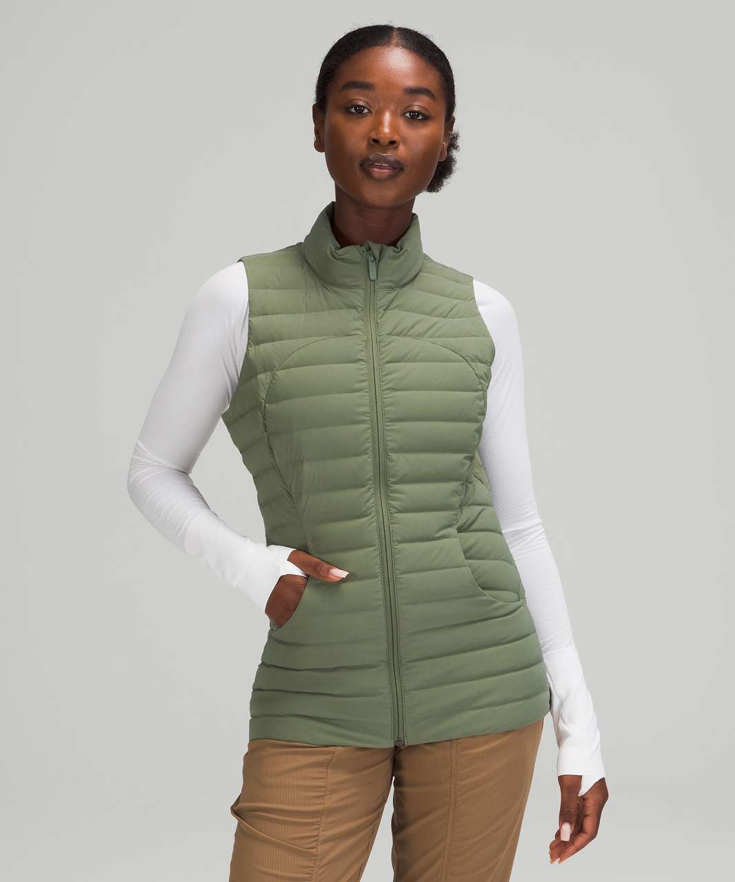 Lululemon Pack It Down Vest - Green Twill - lulu fanatics