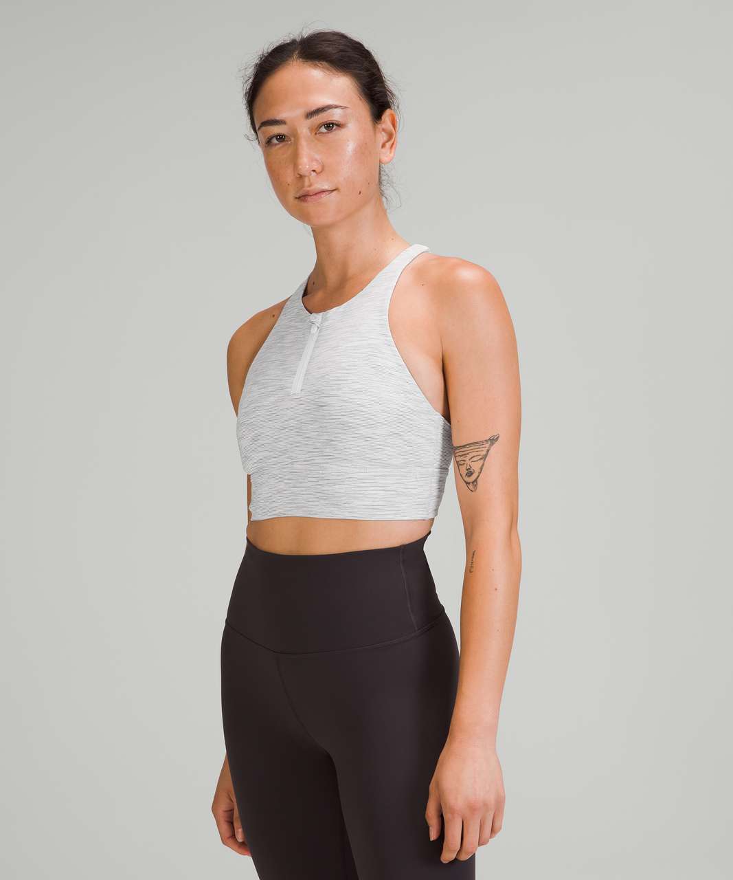 Lululemon Energy Bra High-neck Longline Zip Special Edition *medium Support,  B–d Cups - White