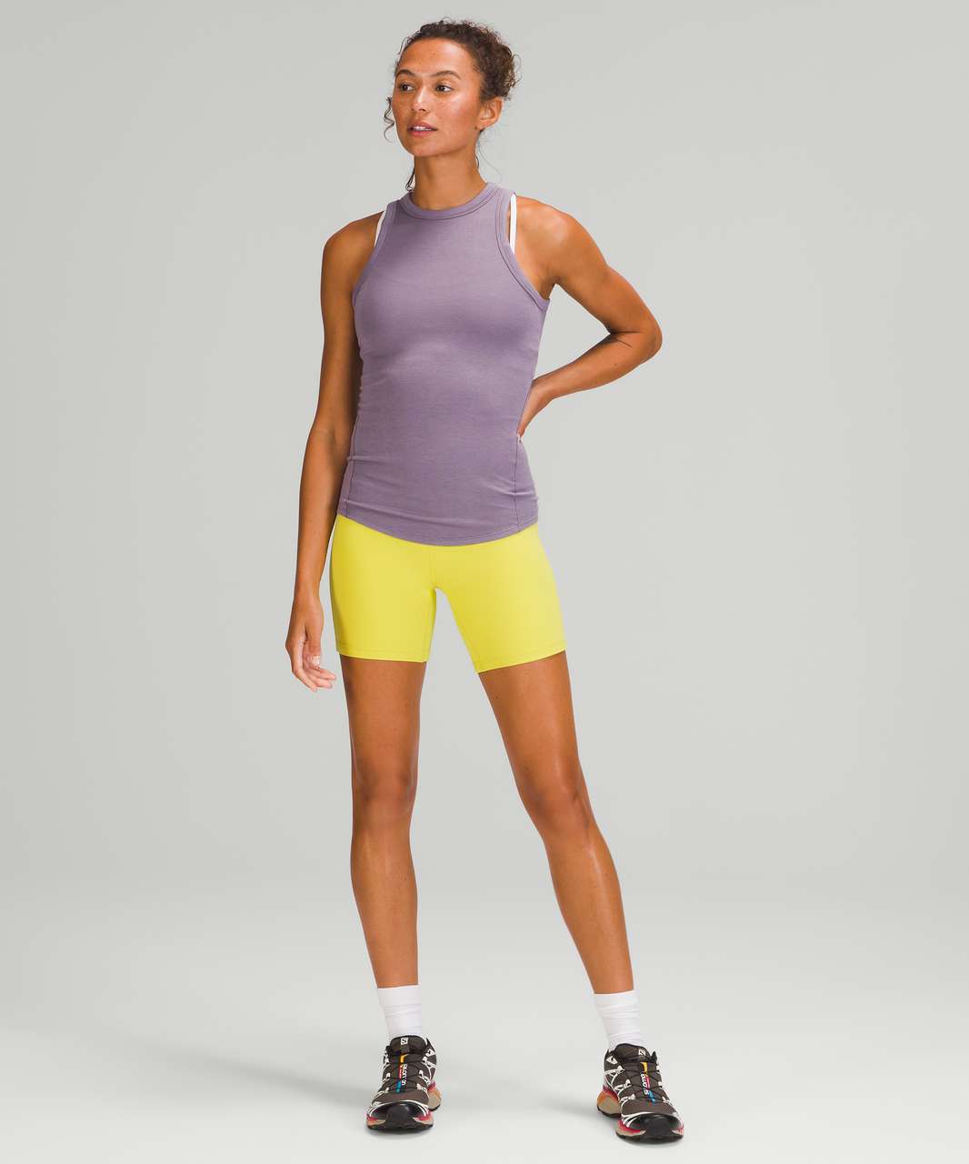 Seriously love this top! Hold Tight Tank in Dusky Lavender (8) and Align  Short 6” in White (6). : r/lululemon