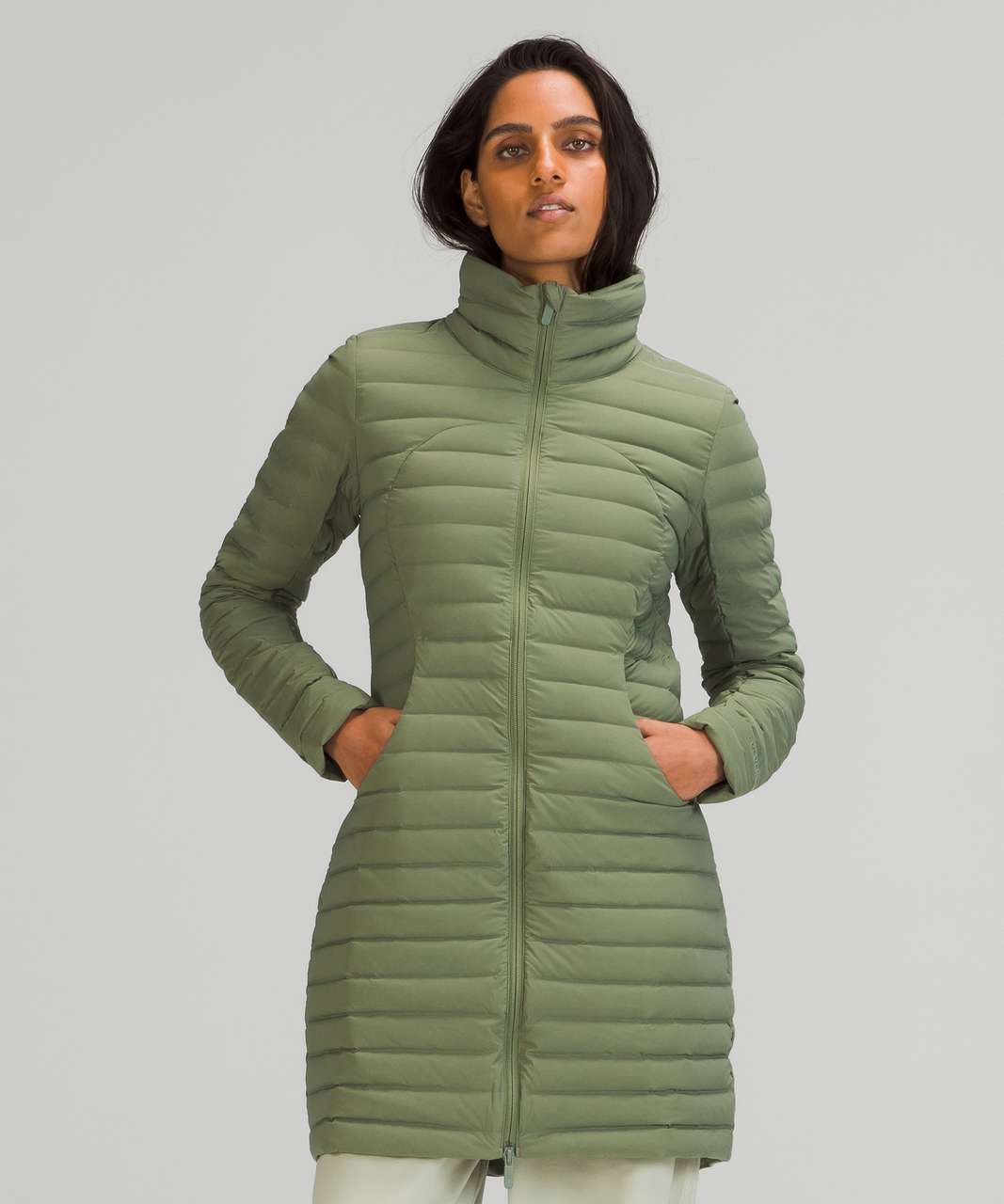 Lululemon Pack it Down Jacket *Long - Green Twill