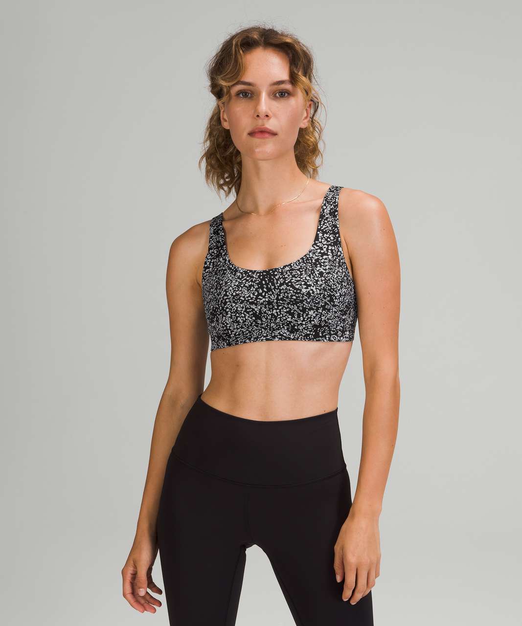 Lululemon In Alignment Straight-strap Bra Light Support, A/b Cup In  Crescendo Speckle Rhino Grey Black | ModeSens