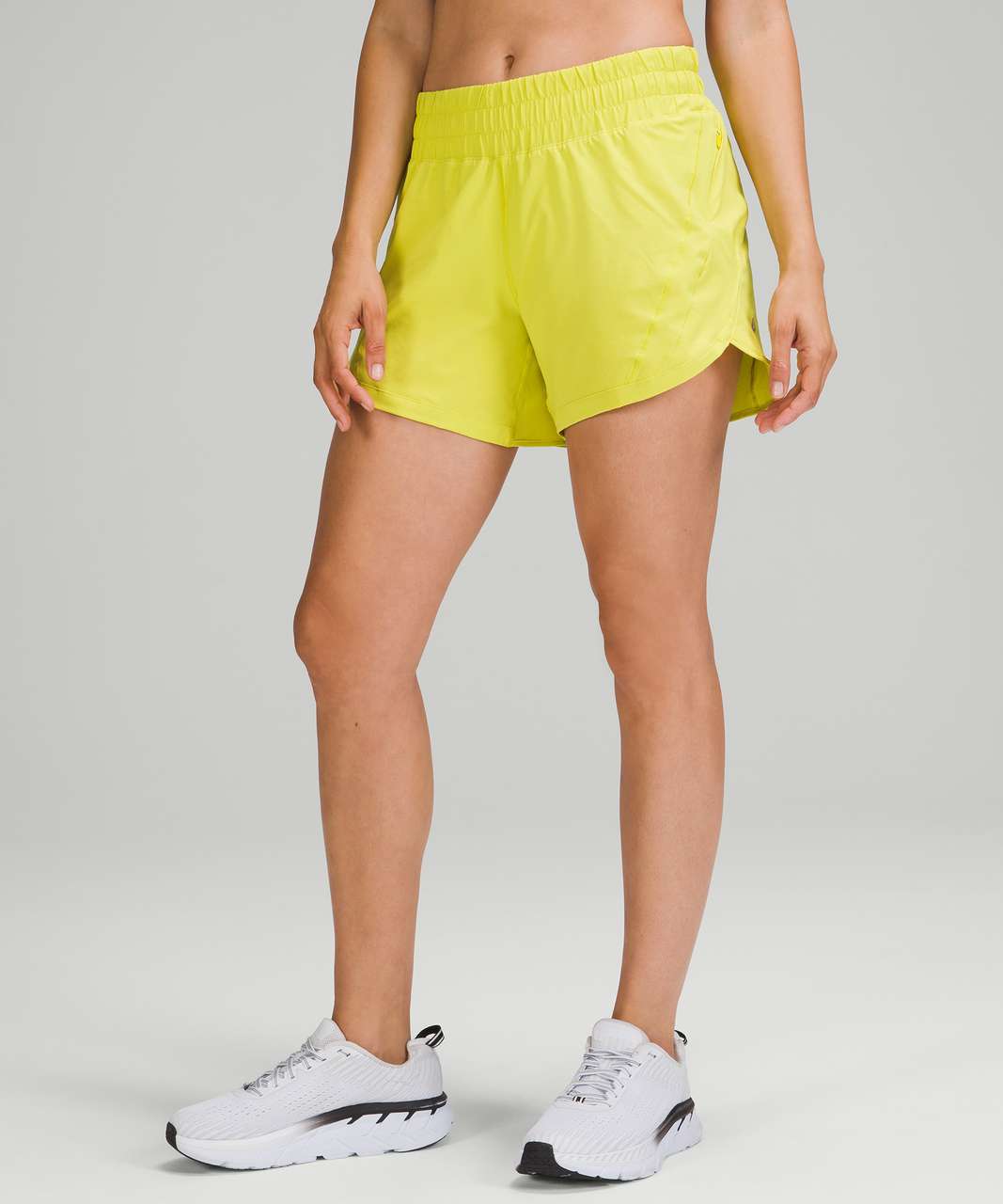 Lululemon Track That Mid-Rise Lined Short 5" - Yellow Serpentine