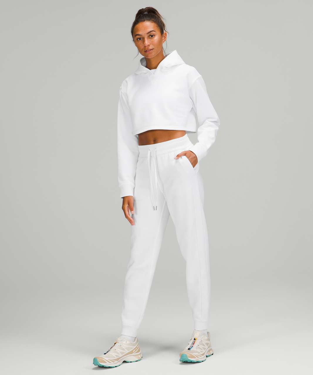 Lululemon All Yours Cropped Hoodie - White
