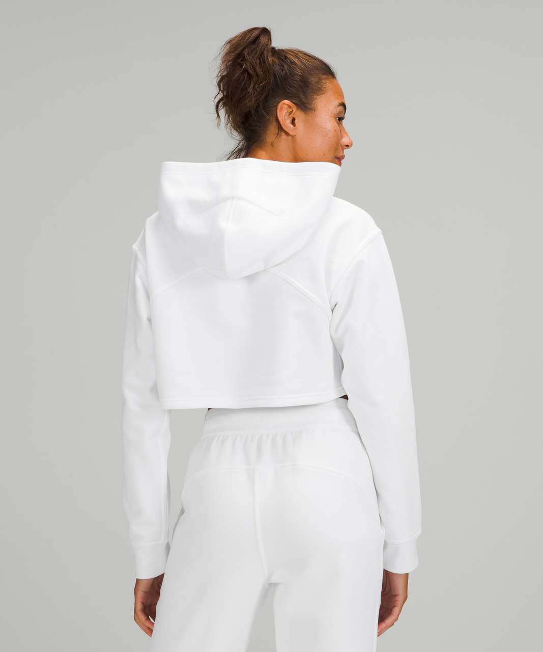 Lululemon All Yours Cropped Hoodie - White - lulu fanatics