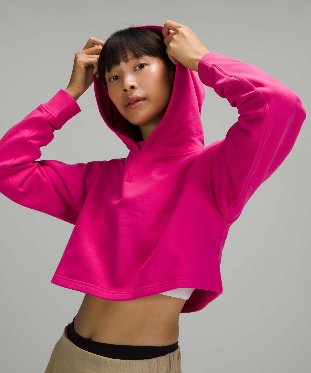 CROPPED HOODIE - Pink