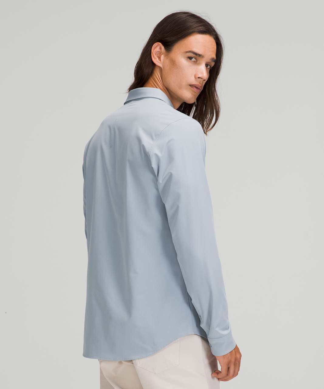 Lululemon New Venture Long Sleeve Shirt - Chambray - lulu fanatics