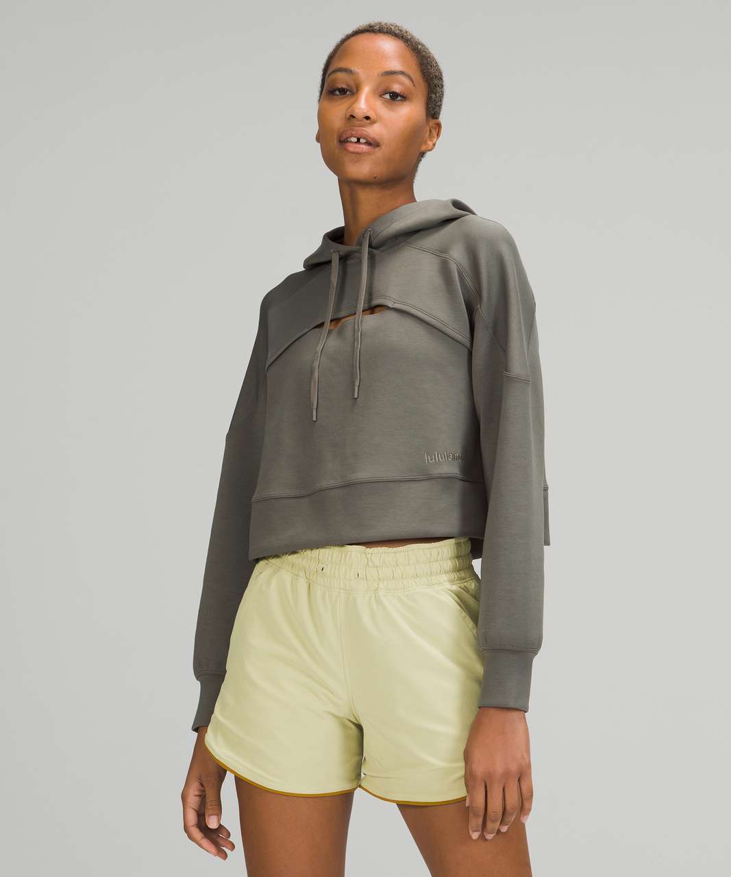 Lululemon Get Centred Crop Hoodie - Grey Sage / Grey Sage - lulu