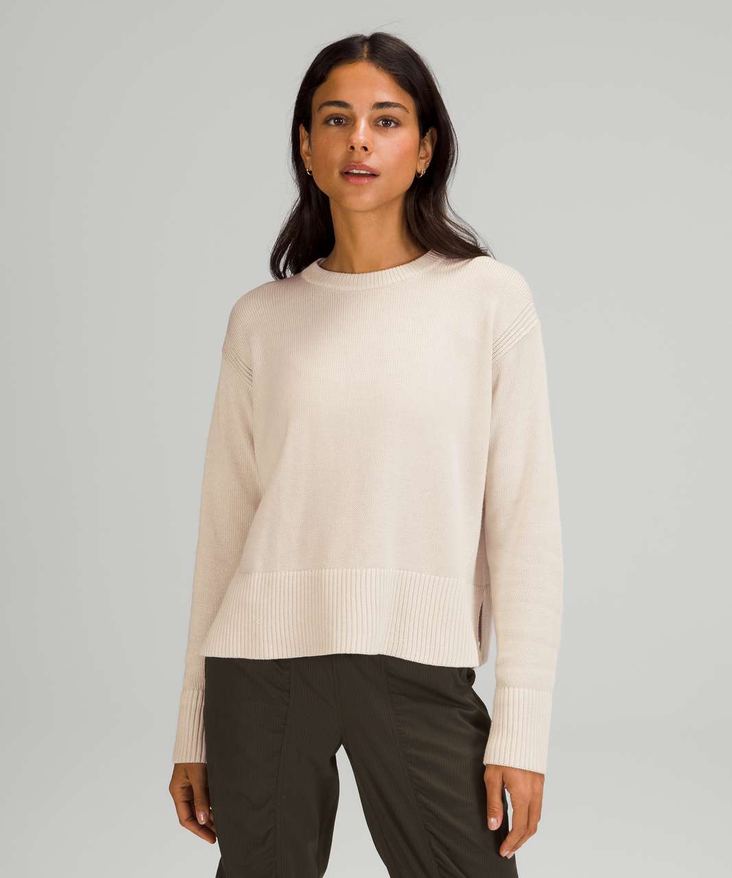 Lululemon Cashlu Boxy Crewneck Sweater - White Opal - lulu fanatics