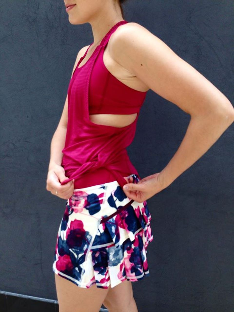 Lululemon Run:  Pace Setter Skirt *4-way Stretch (Regular) - Inky Floral Ghost Inkwell Bumble Berry / Bumble Berry