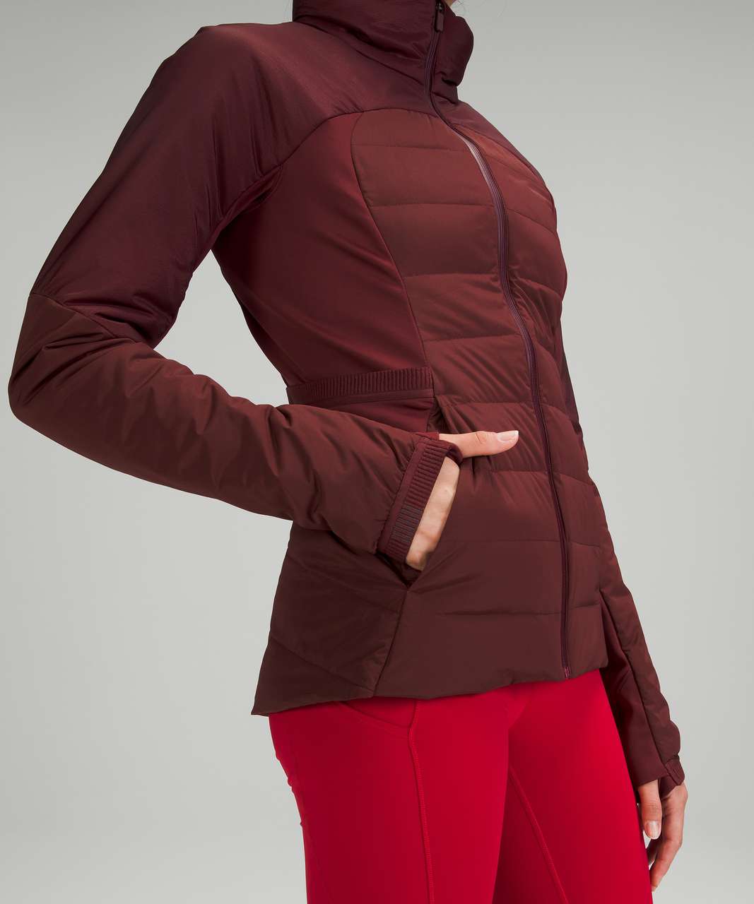 Lululemon Down for It All Jacket - Red Merlot - lulu fanatics