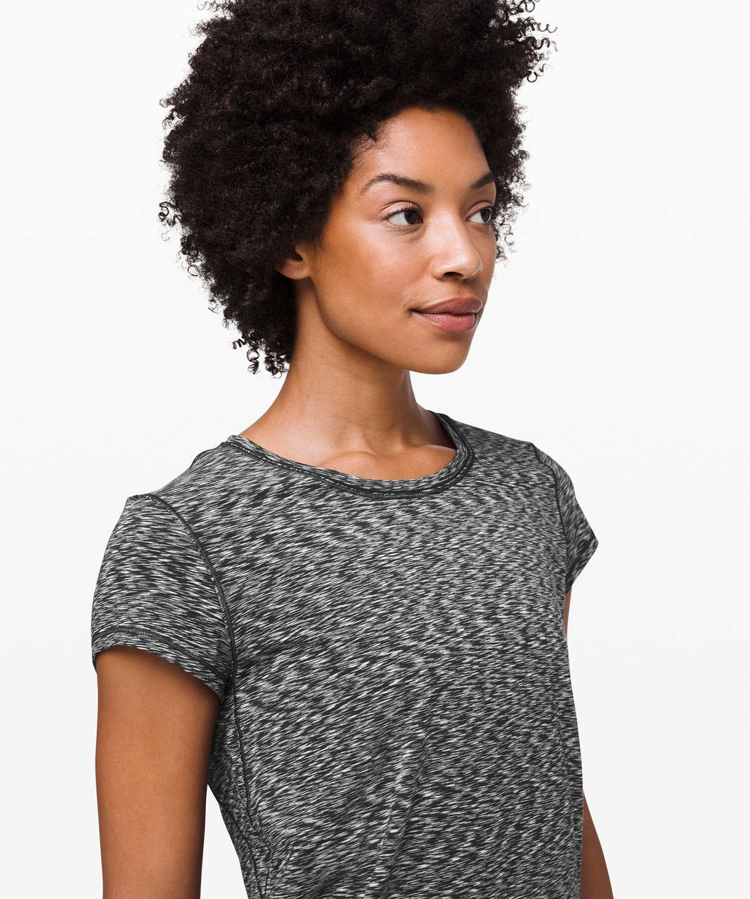 Lululemon Another Mile Short Sleeve - Spaced Out Space Dye Black White