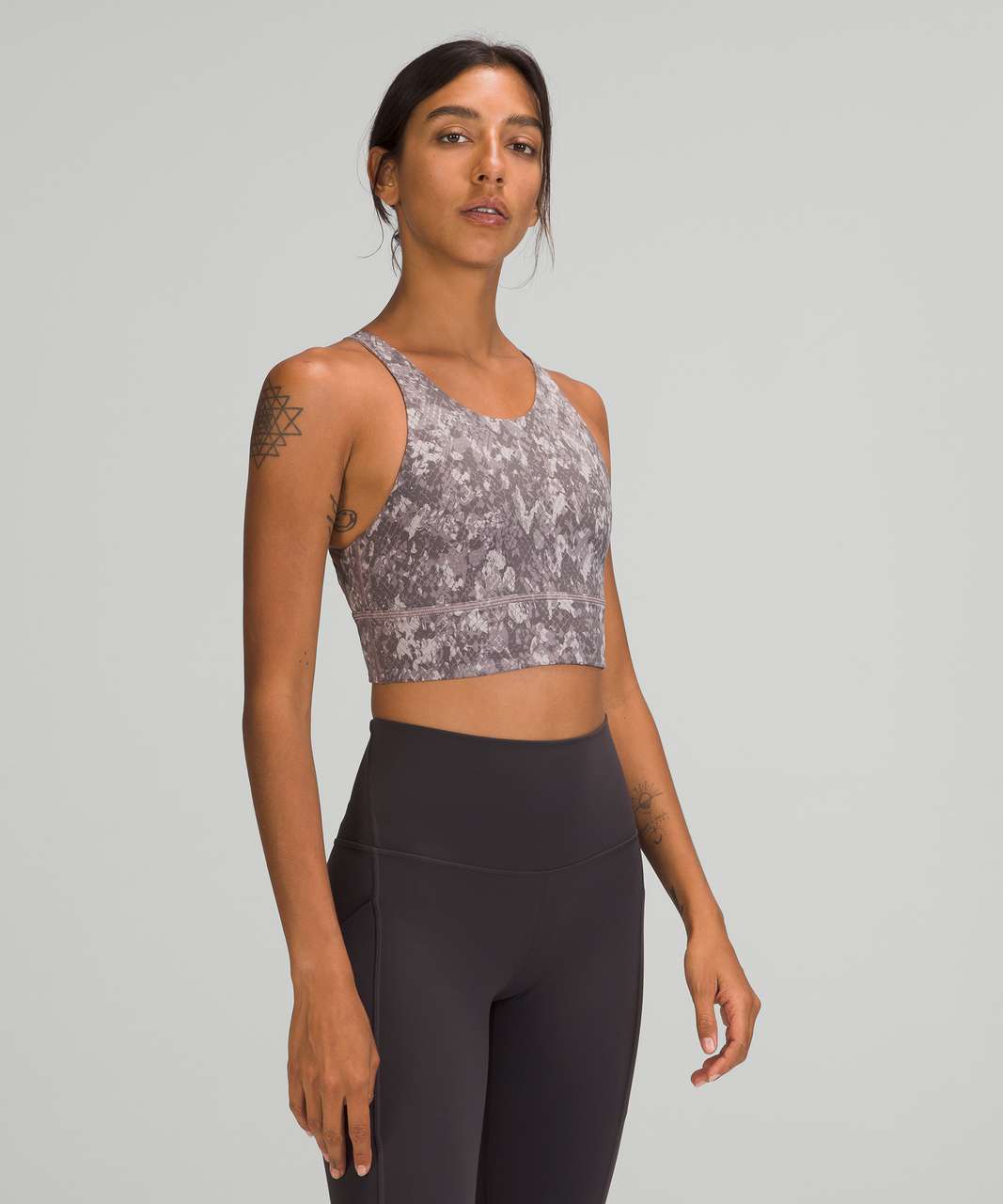 Lululemon Free to Be High-Neck Longline Bra - Wild *Light Support, A/B Cup - Hideaway Camo Lunar Rock Multi