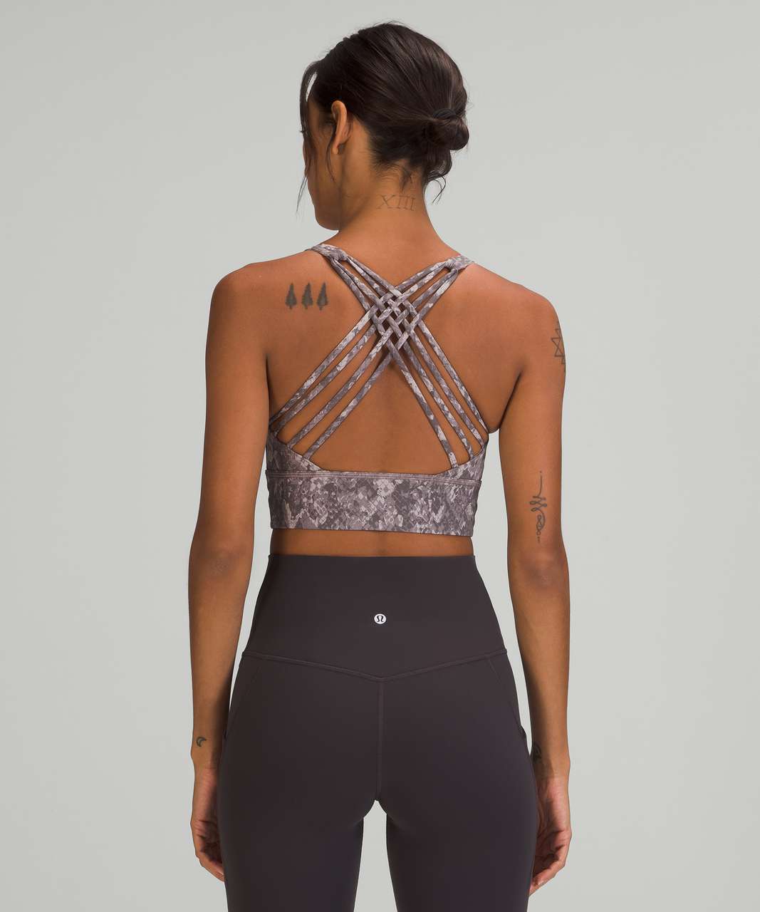 lululemon Free to Be Bra High Neck Incognito Camo Multi Grey