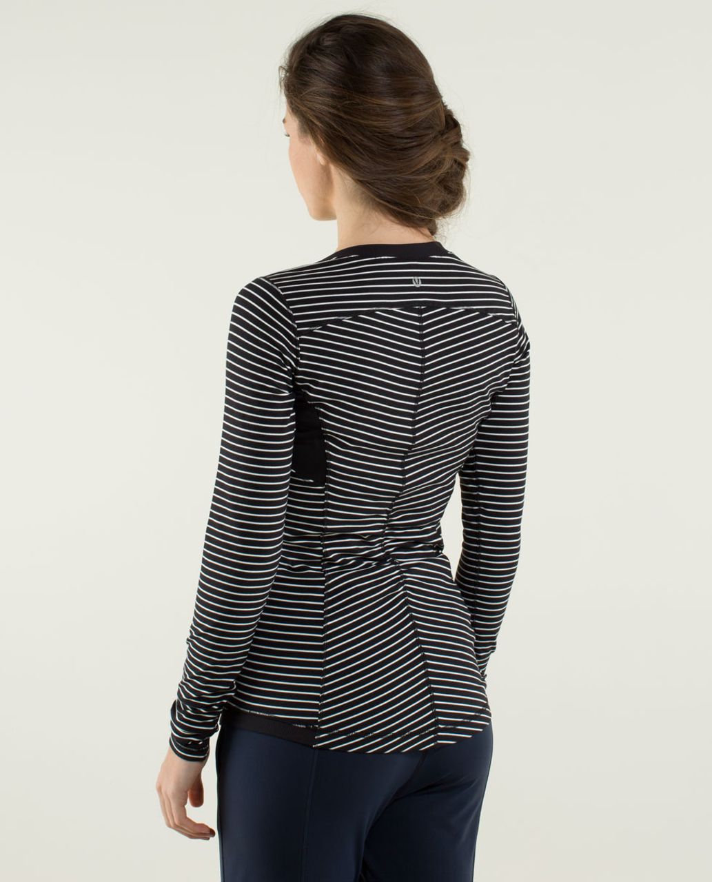 Lululemon Base Runner Long Sleeve - Parallel Stripe Black White / Black - lulu  fanatics